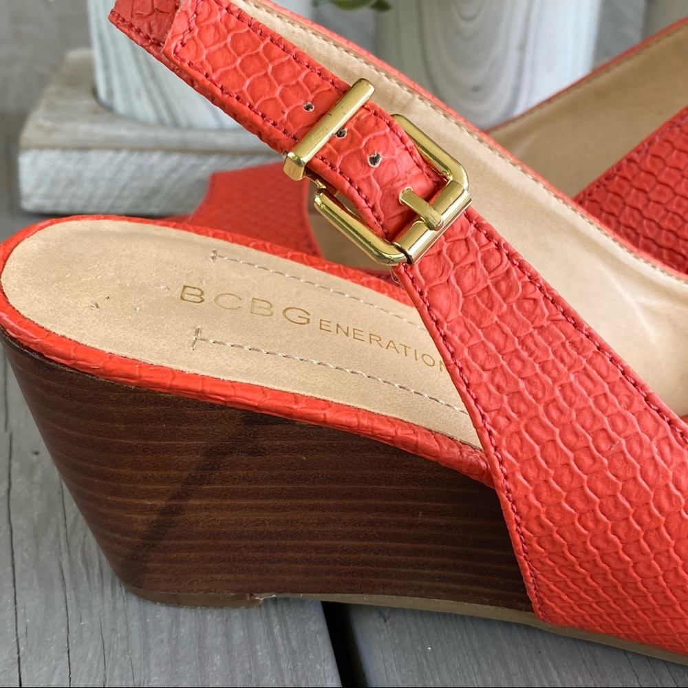 Bcbgeneration Orange Wedge Heels - image 3